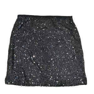 Elodie Black Sequin Sparkly Women's Mini Skirt Small NWT
